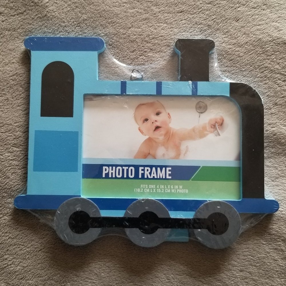 Blue Train Wooden Picture Frame